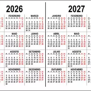 Calendário para 2026 e 2027