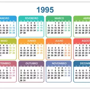 Calendário 1995 Calendário 1995