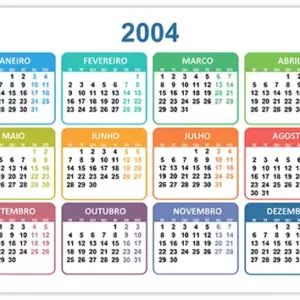 Calendário 2004 Calendário 2004