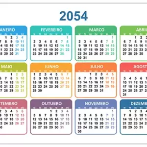 Calendário 2054 Calendário 2054