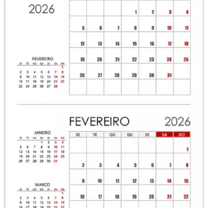 Calendário de Mesa 2026 Calendário de Mesa 2026